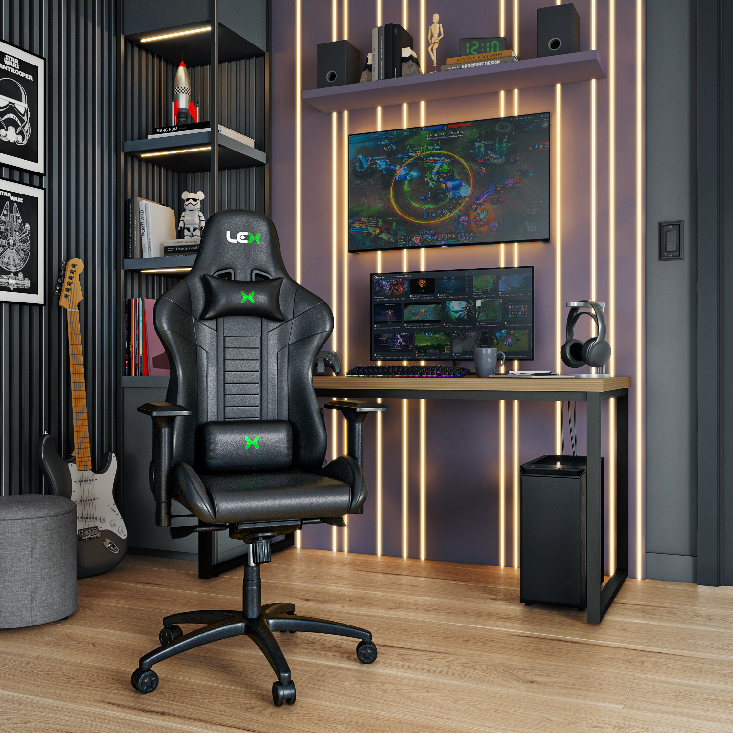 Cadeira Gamer Olympians Poseidon Preta
