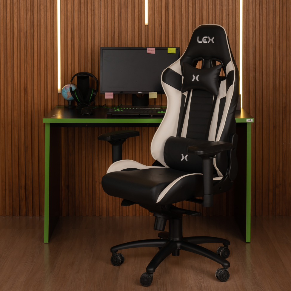 Cadeira Gamer Olympians Poseidon Preta e Branca