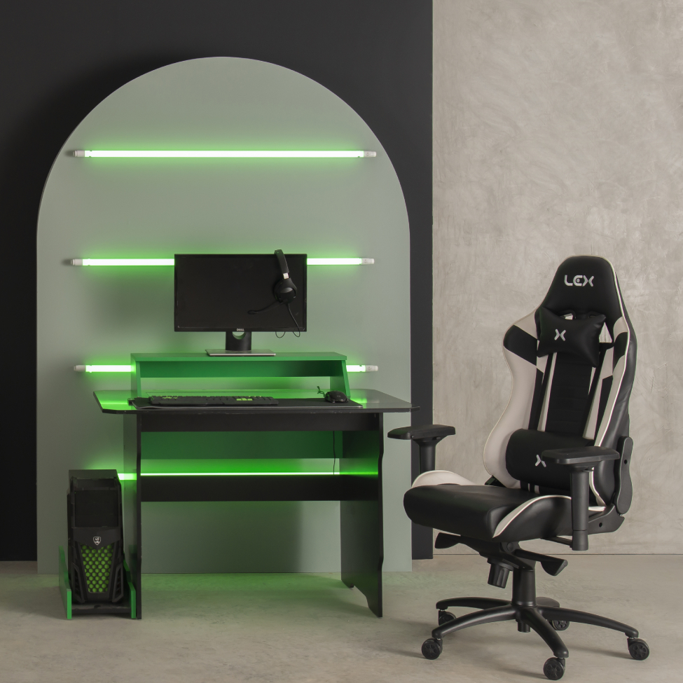 Cadeira Gamer Olympians Poseidon Preta e Branca