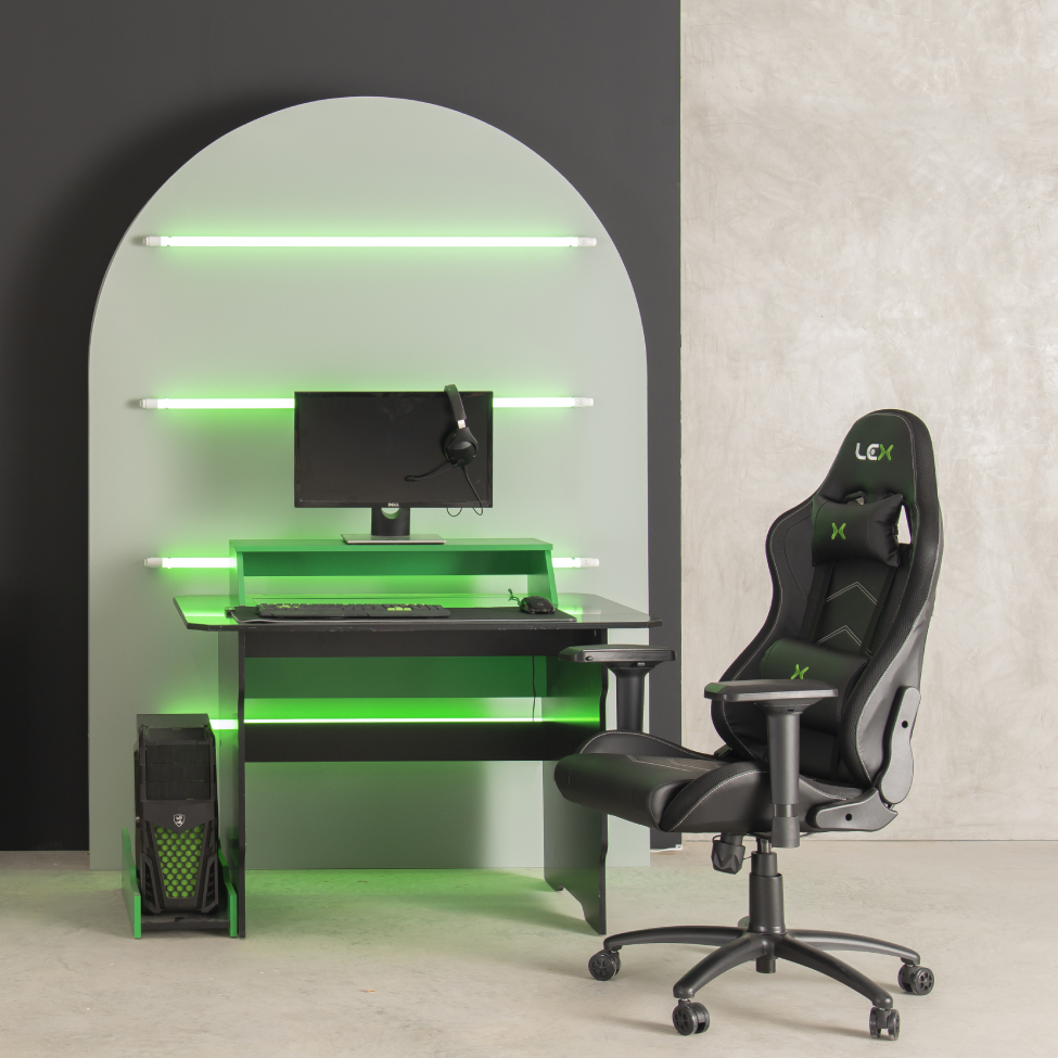 Cadeira Gamer Olympians Zeus LED RGB Preta