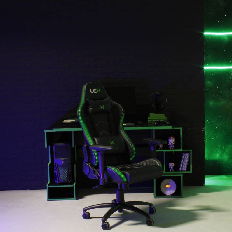 Cadeira Gamer Olympians Zeus LED RGB Preta