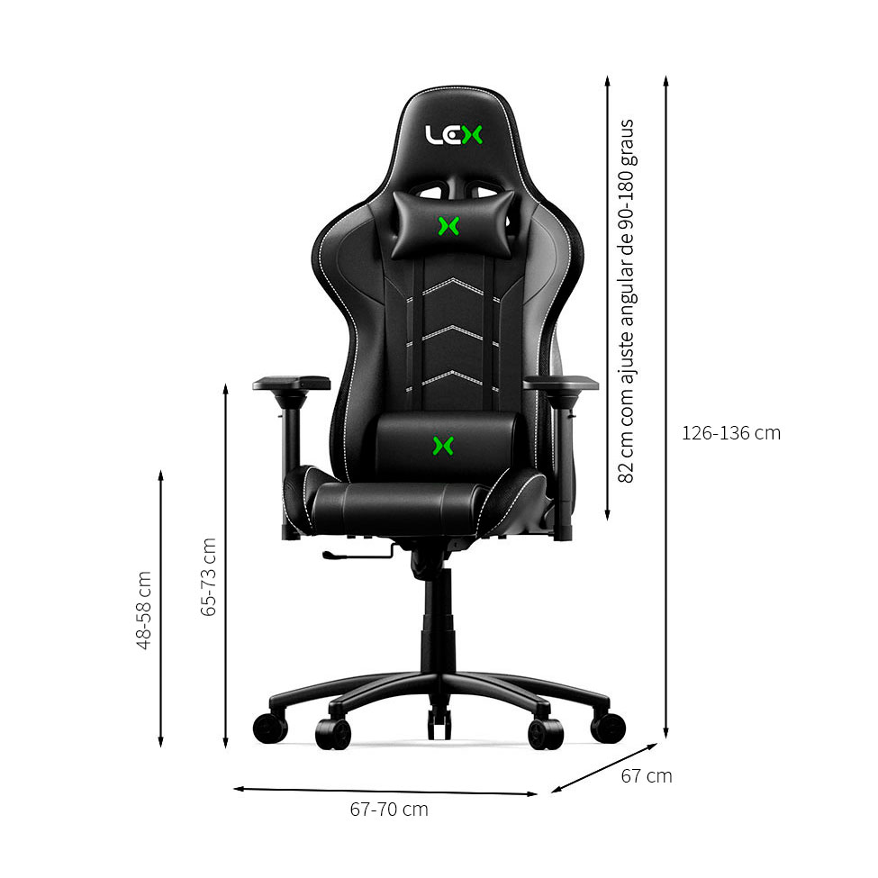 Cadeira Gamer Olympians Zeus LED RGB Preta