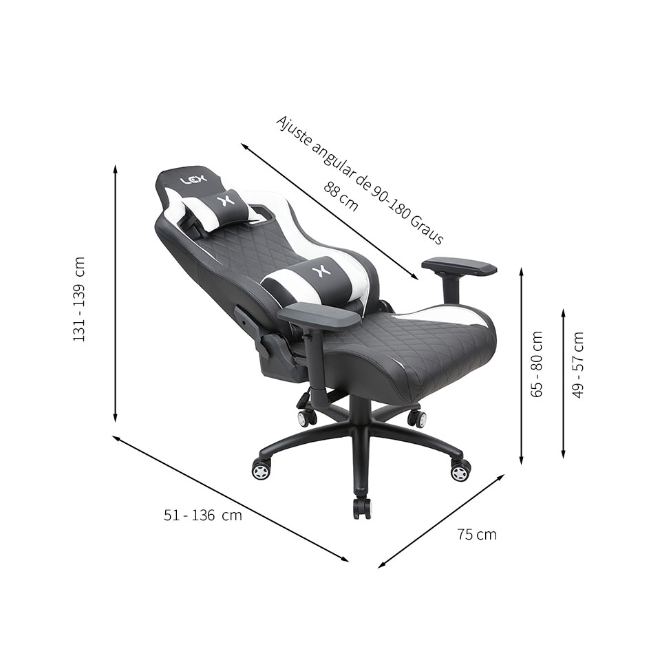Cadeira Gamer Titans Atlas Preta e Branca