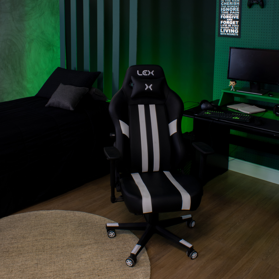 Cadeira Gamer Titans Hyperion Preta e Branca