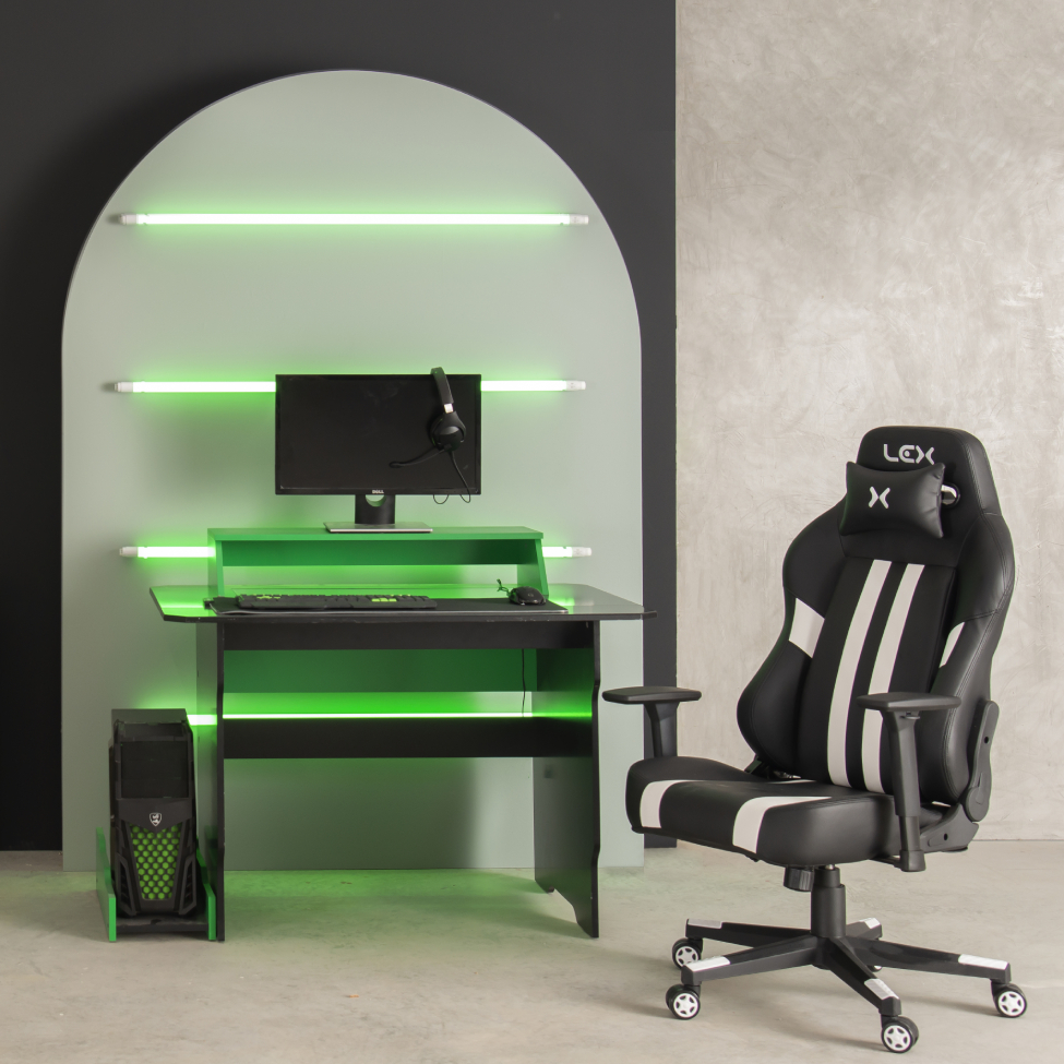 Cadeira Gamer Titans Hyperion Preta e Branca