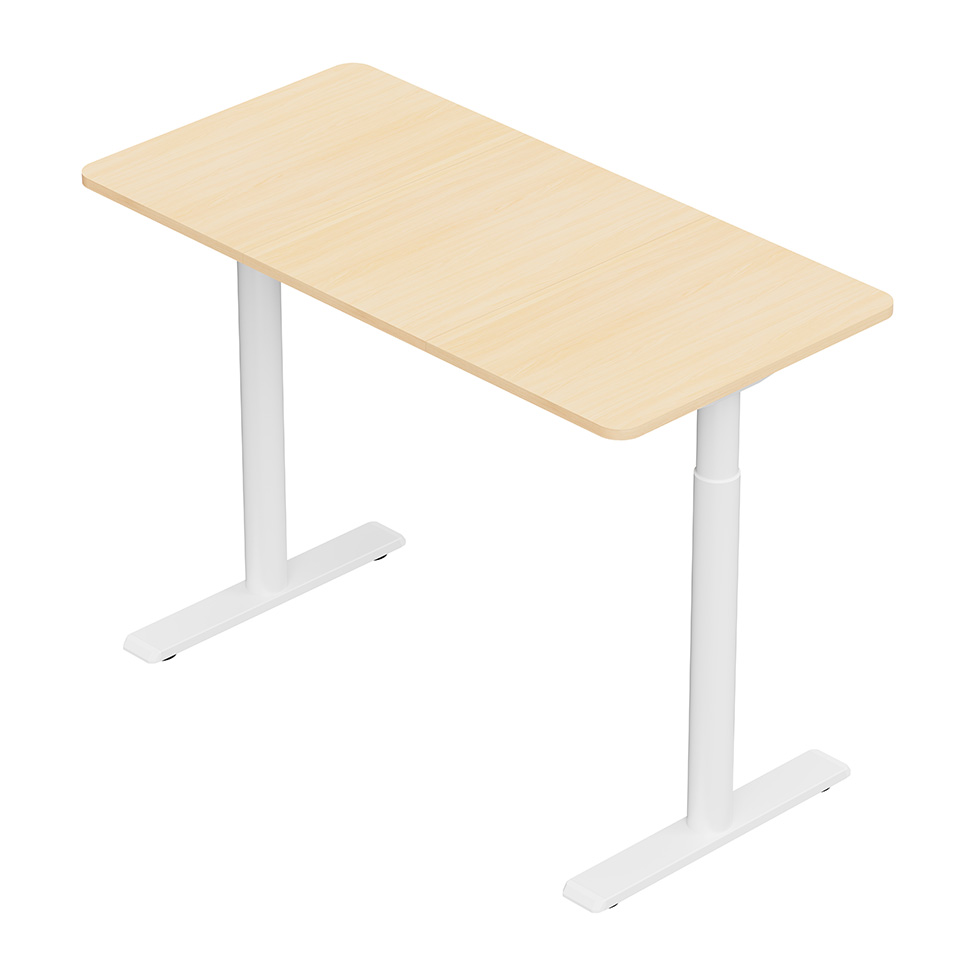 Mesa Ergonômica com Regulagem de Altura Cloud Branca e Natural