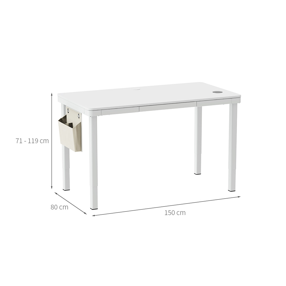 Mesa Ergonômica com Regulagem de Altura Studio Branca