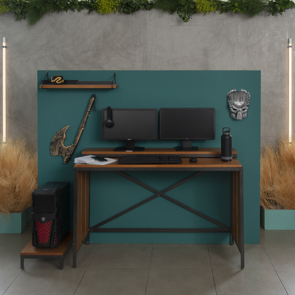 Mesa Gamer Extensível Assassin’s Creed Valhalla Amêndoa e Preta