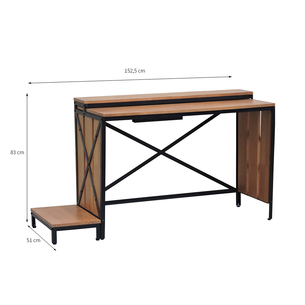 Mesa Gamer Extensível Assassin’s Creed Valhalla Amêndoa e Preta