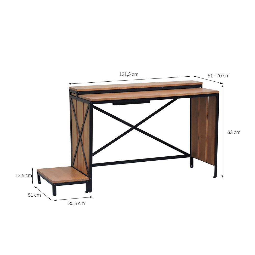 Mesa Gamer Extensível Assassin’s Creed Valhalla Amêndoa e Preta