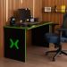 Mesa Gamer LEX Preta e Verde com detalhes que brilham no escuro