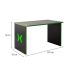 Mesa Gamer LEX Preta e Verde com detalhes que brilham no escuro