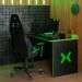 Mesa Gamer LEX Preta e Verde com detalhes que brilham no escuro