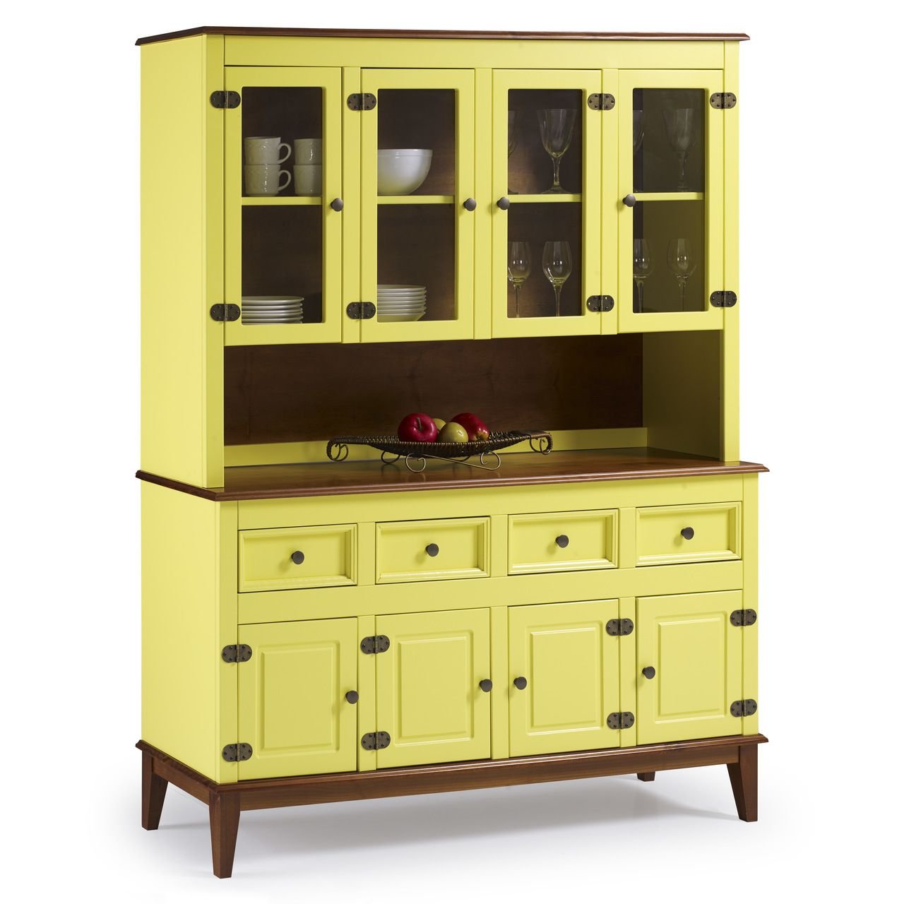 Arca e Oratório   8 Portas e 4 Gavetas - Madeira Maciça - AMARELO LEMON