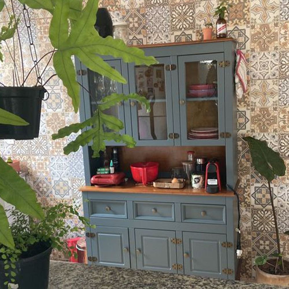 Arca e Oratório  6 Portas e 3 Gavetas - Madeira Maciça - Cinza