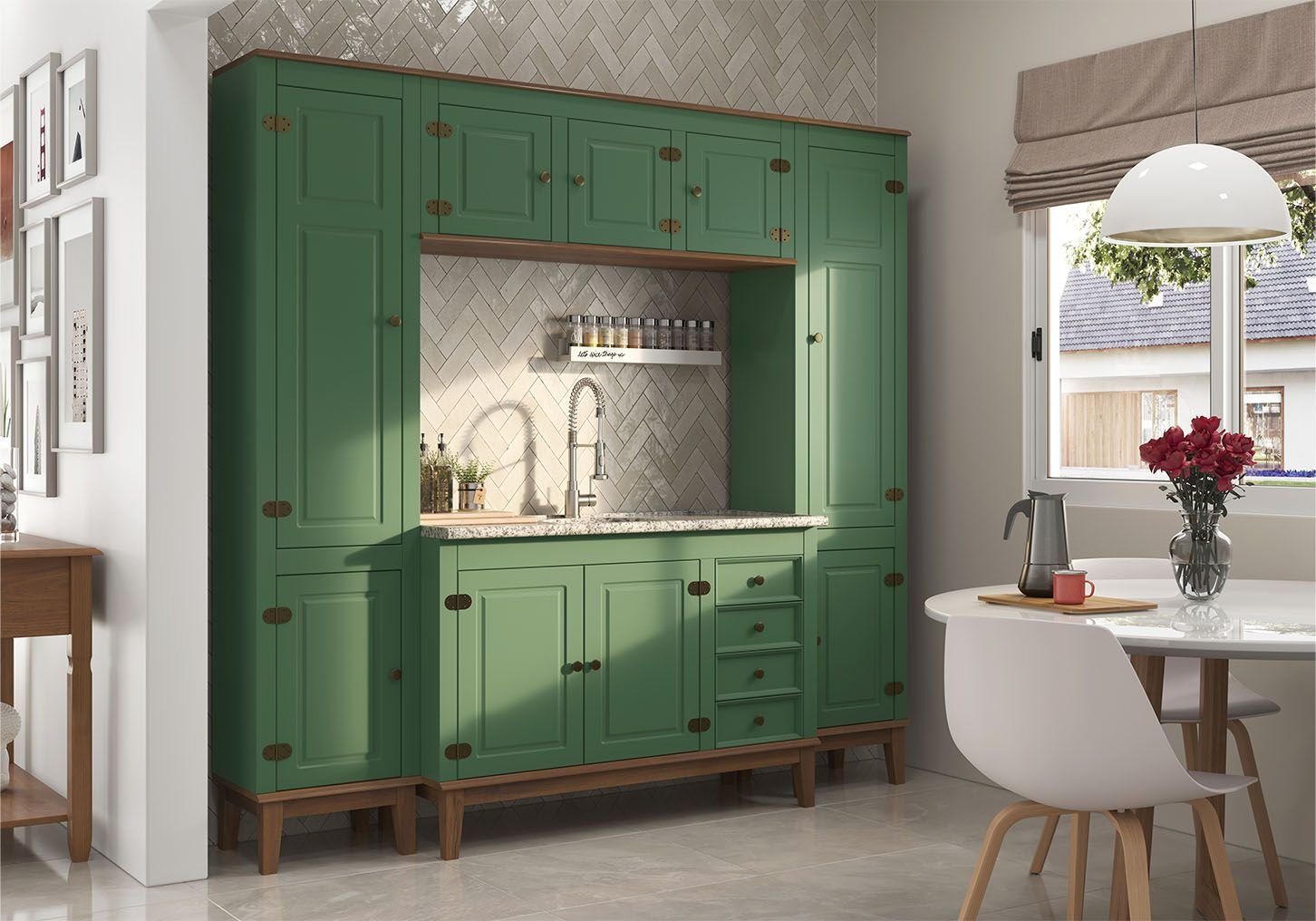 Armário Aéreo Para Cozinha - Verde