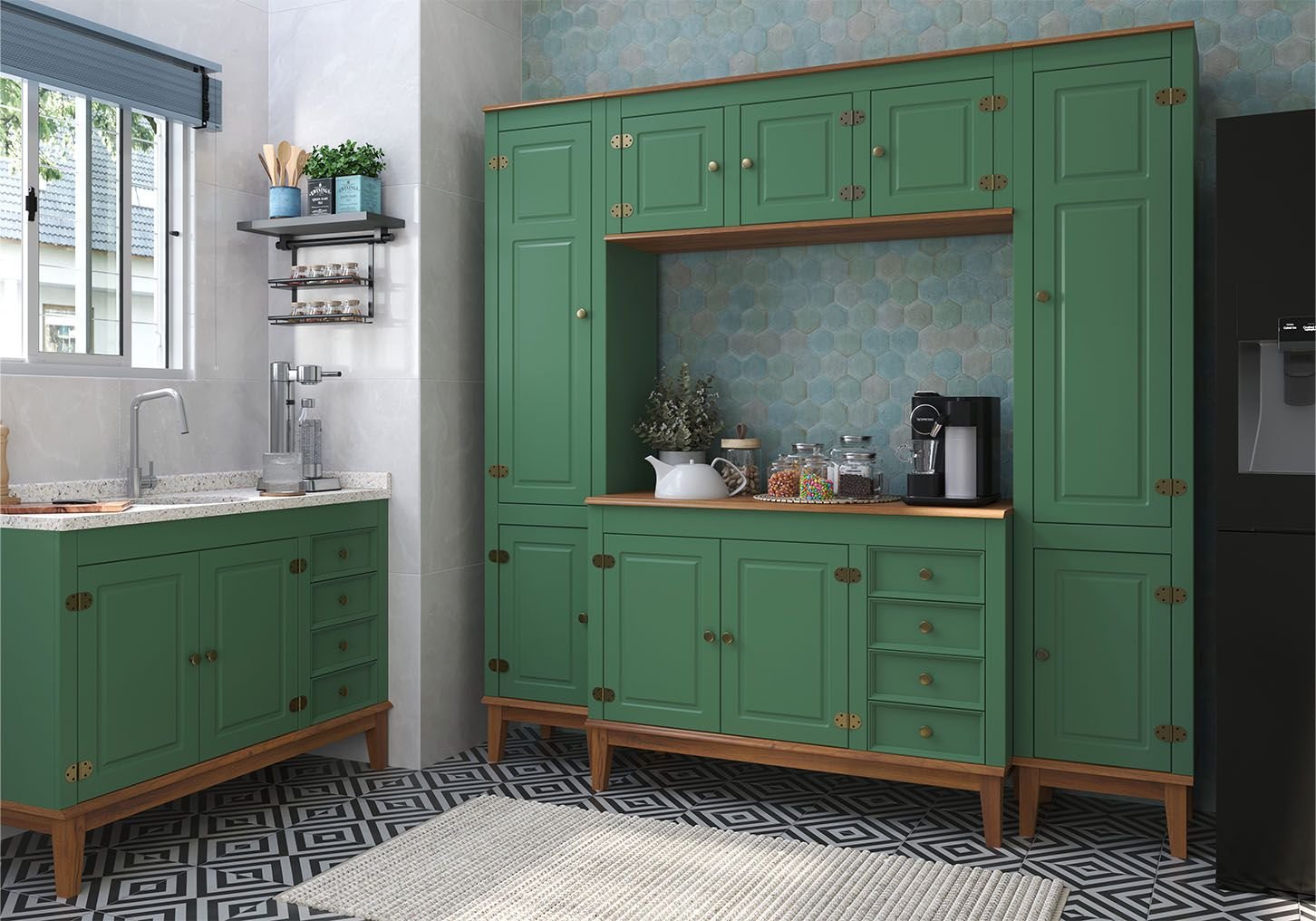 Armário Aéreo Para Cozinha - Verde