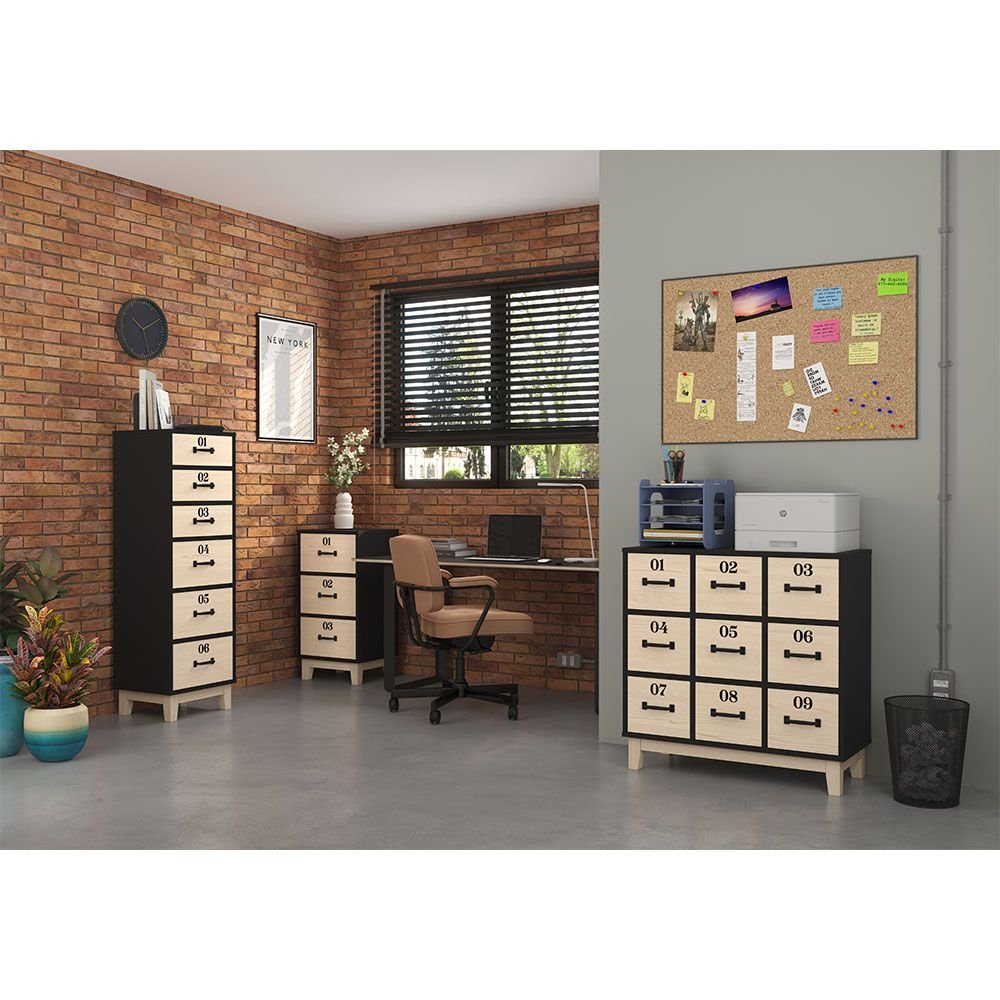 Cômoda 3 Gavetas Industrial  -  Linha Organize