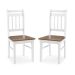 Conjunto De 2 Cadeiras de Madeira Maciça BRANCO