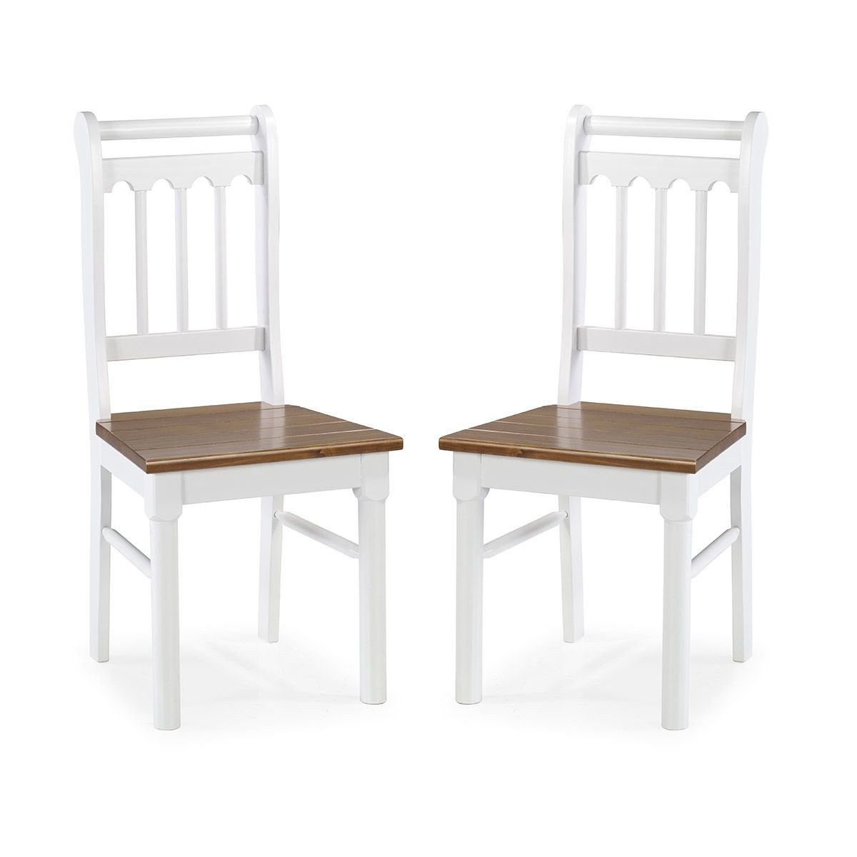 Conjunto De 2 Cadeiras de Madeira Maciça BRANCO