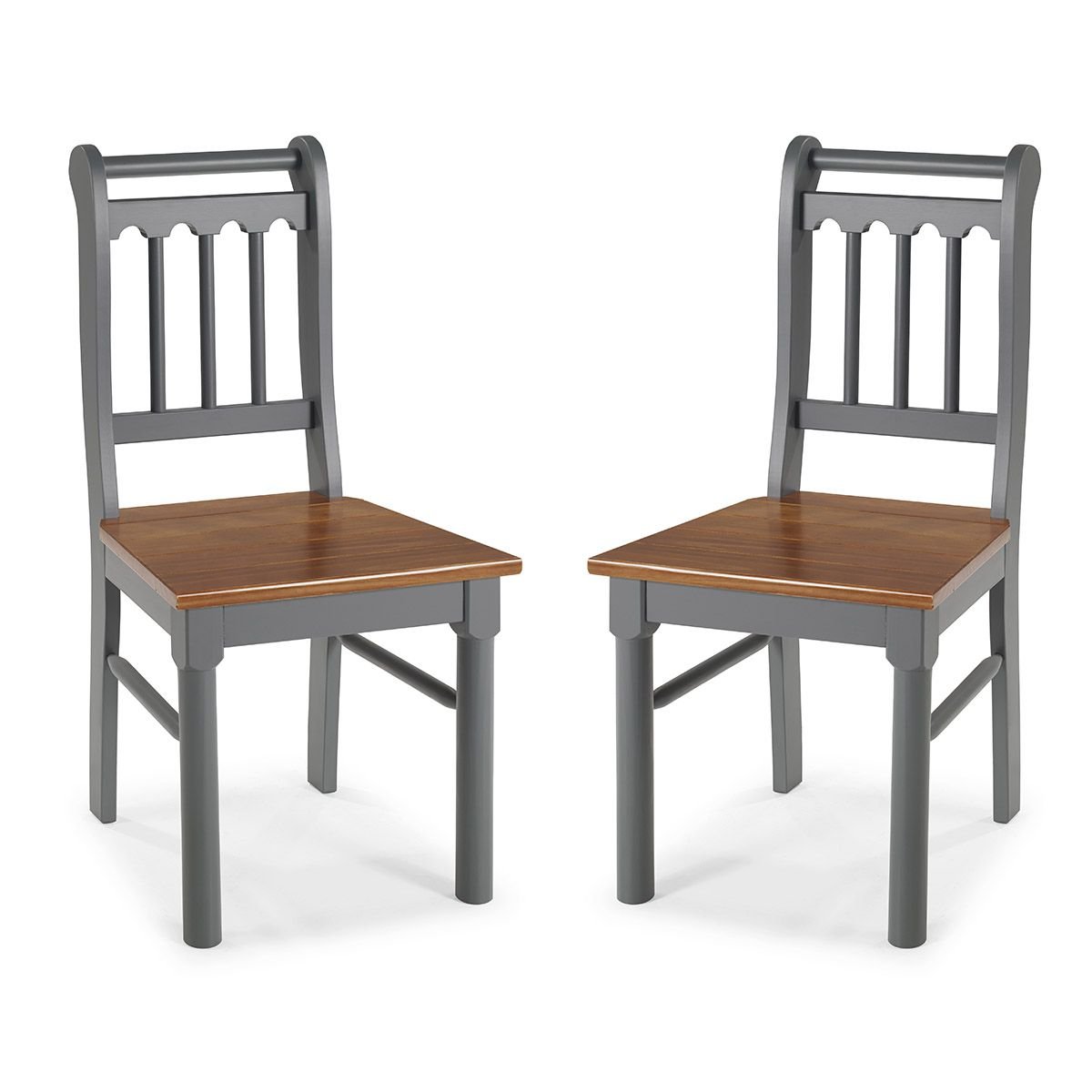 Conjunto De 2 Cadeiras de Madeira Maciça CINZA