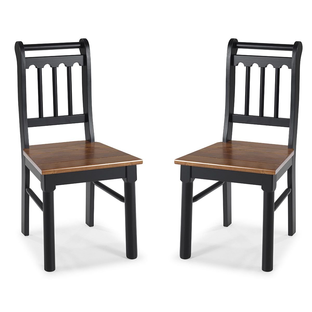 Conjunto De 2 Cadeiras de Madeira Maciça PRETO