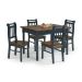 Conjunto Sala de Jantar e Cozinha Com 4 Cadeiras Madeira Maciça AZUL PETRÓLEO