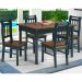 Conjunto Sala de Jantar e Cozinha Com 4 Cadeiras Madeira Maciça AZUL PETRÓLEO