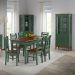 Conjunto Sala de Jantar e Cozinha Com 6 Cadeiras Madeira Maciça VERDE