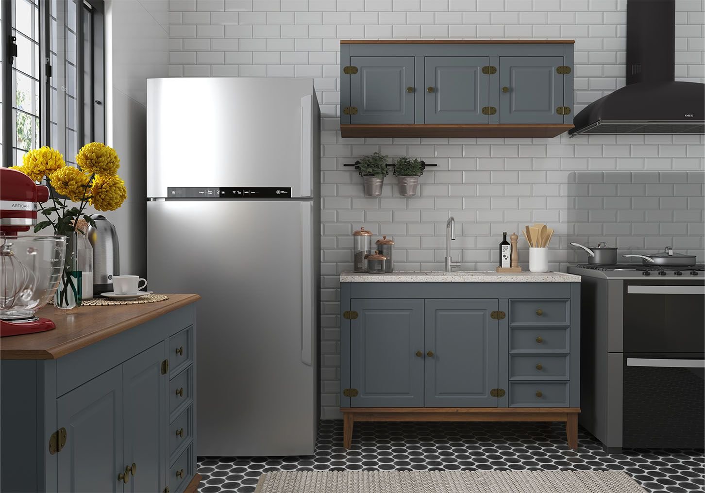 Cozinha Modulada 2 peças - Cinza