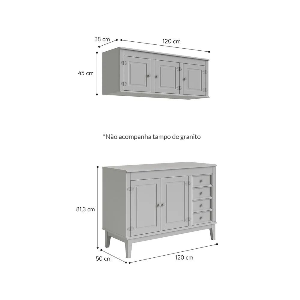 Cozinha Modulada 2 peças - Off White
