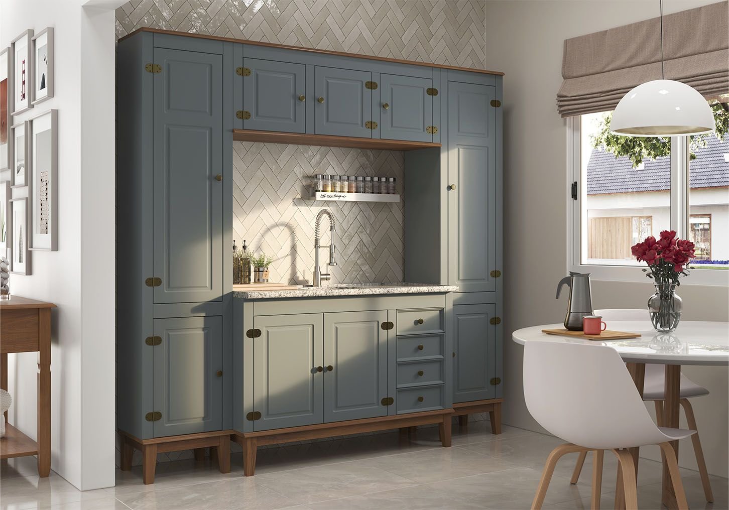 Cozinha Modulada 4 peças - Cinza