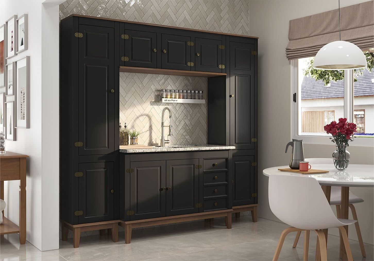 Cozinha Modulada 4 peças - Preto