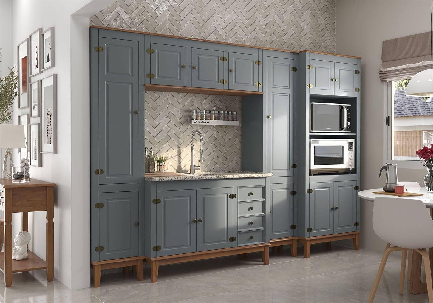 Cozinha Modulada 5 peças - Cinza