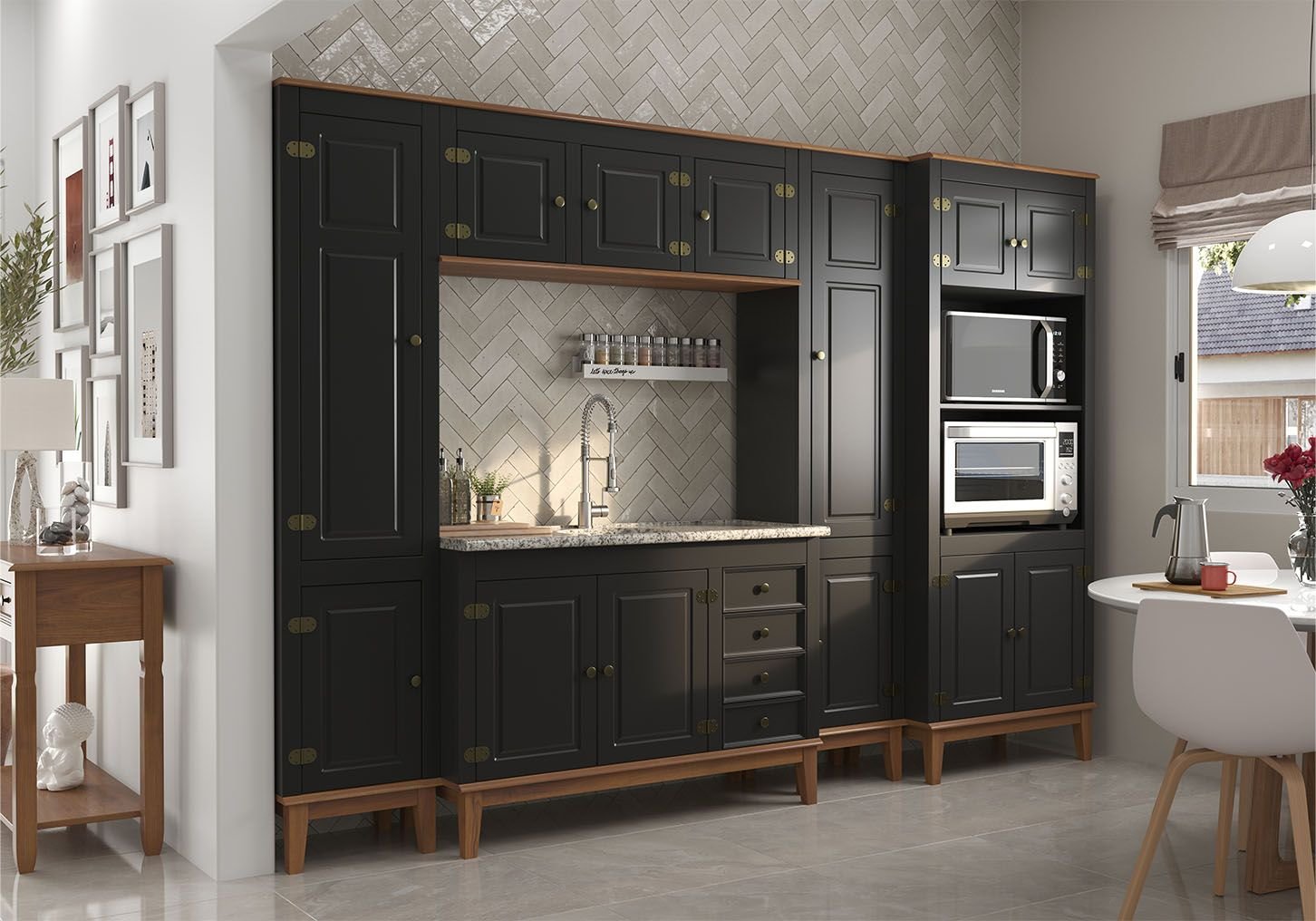 Cozinha Modulada 5 peças - Preto