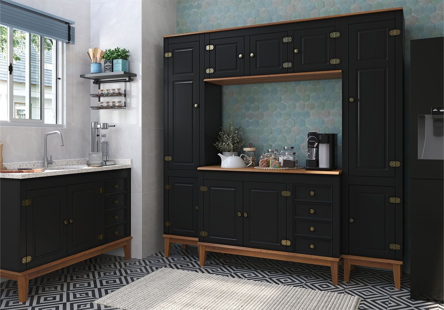 Cozinha Modulada 5 peças - Preto