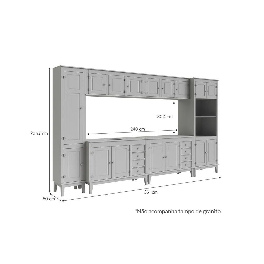 Cozinha Modulada 6 peças - Branco