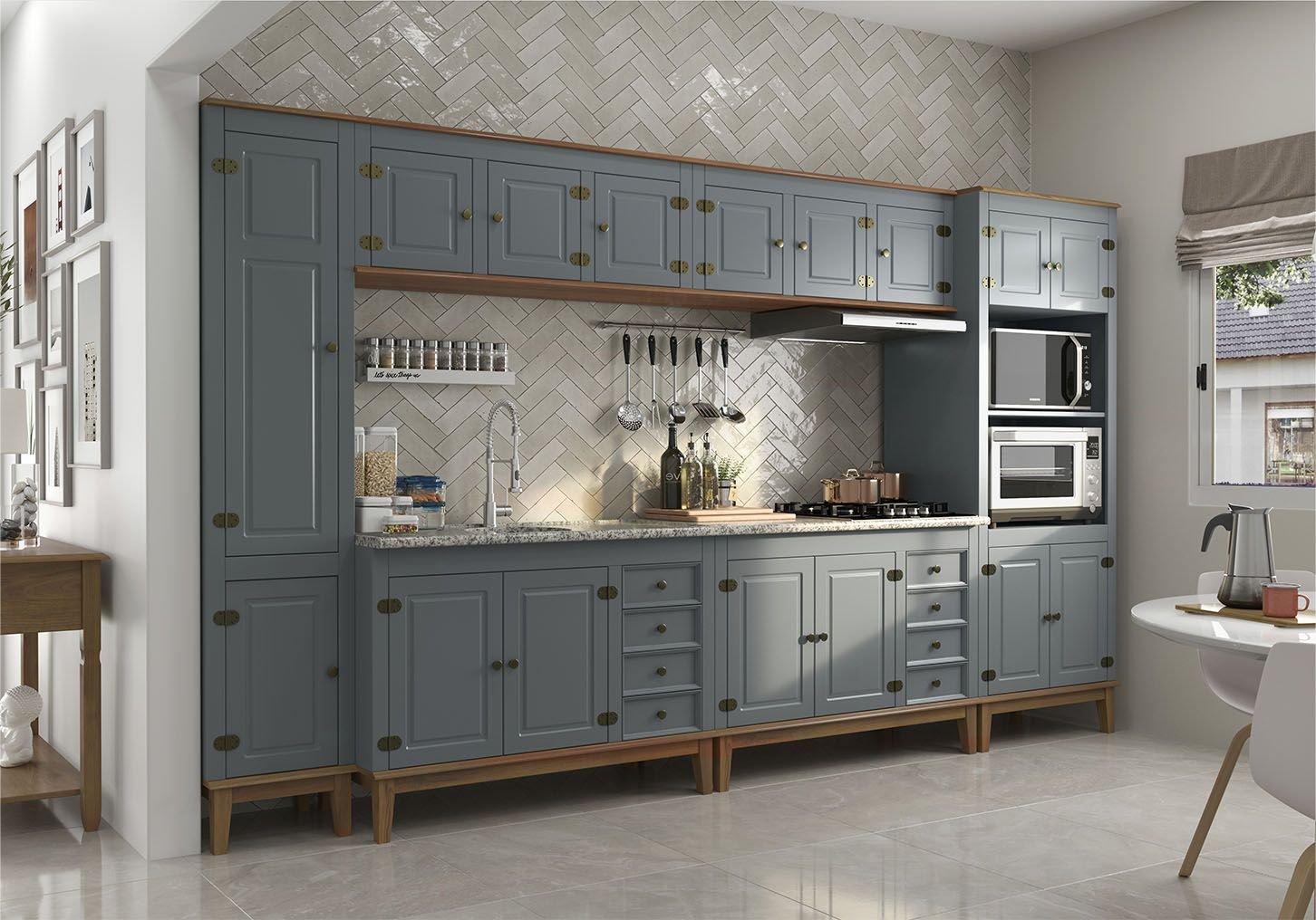 Cozinha Modulada 6 peças - Cinza