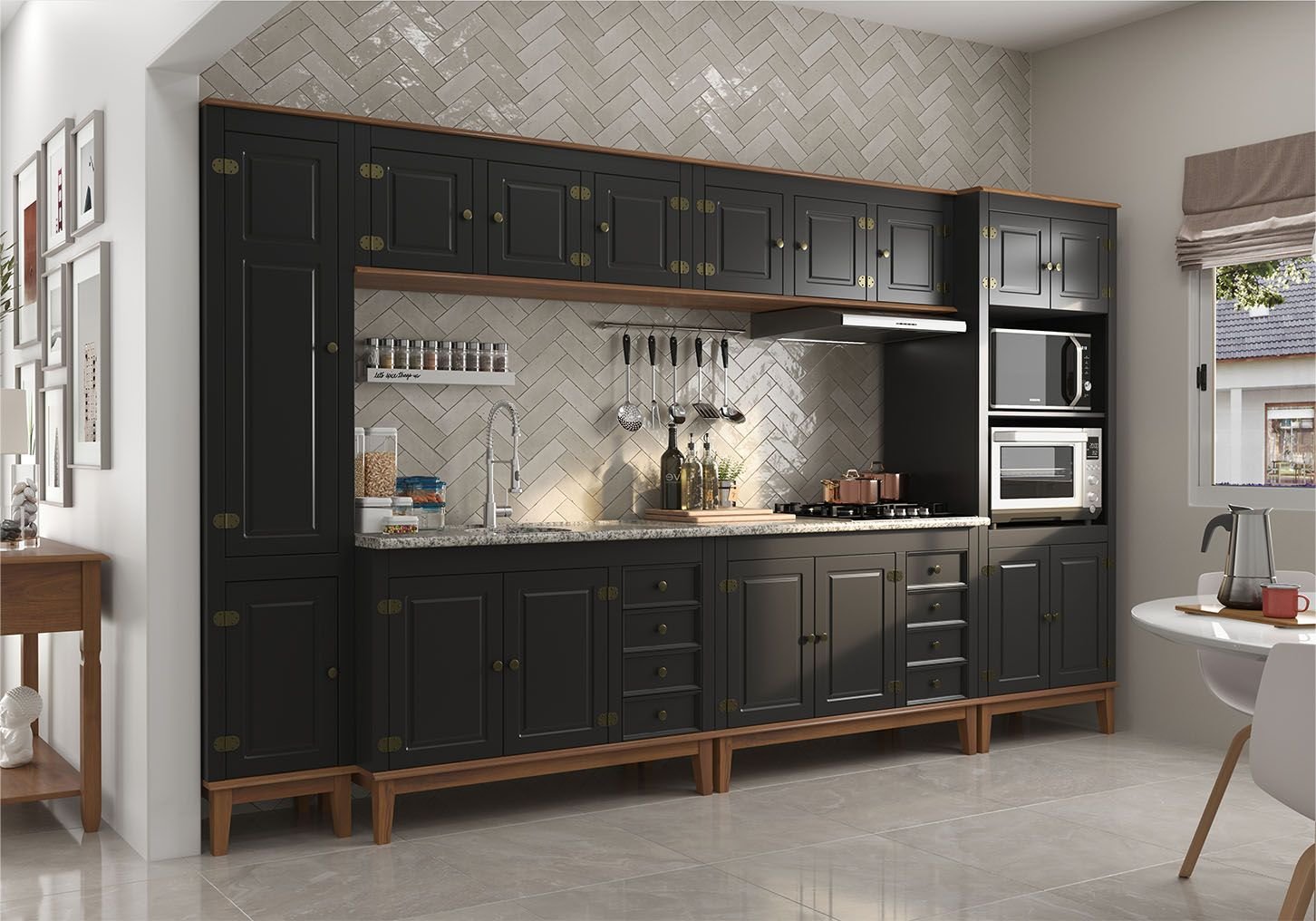 Cozinha Modulada 6 peças - Preto