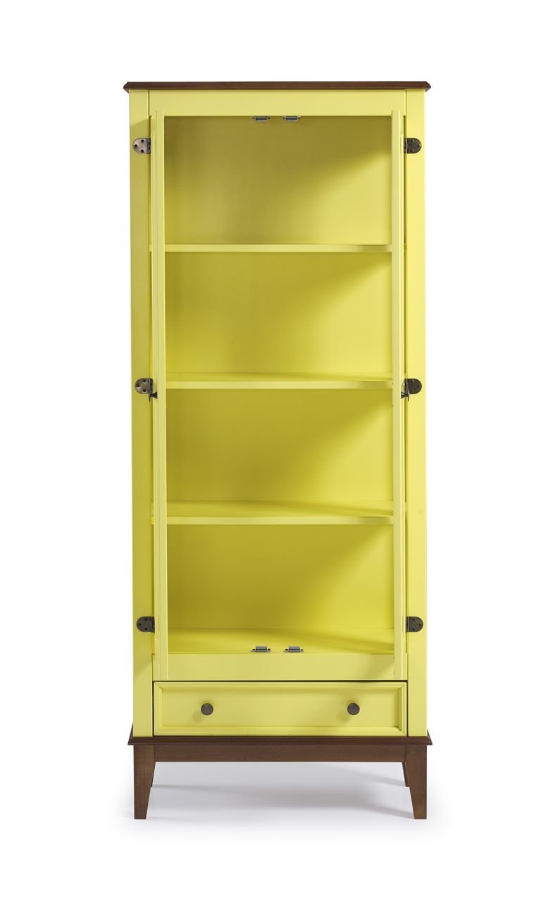 Cristaleira 2 Portas + 1 Gaveta - AMARELO LEMON