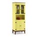 Cristaleira de Madeira  Maciça 4 portas - Amarelo Lemon
