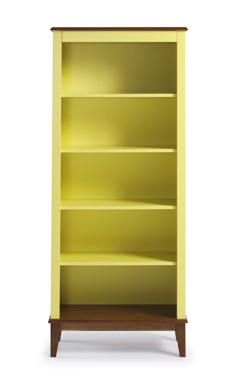 Estante de Madeira Maciça  4 Prateleiras - Amarelo Lemon