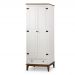 Guarda-Roupa Rústico 2 Portas e 1 Gavetas - Madeira Maciça e MDF - Branco