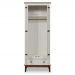 Guarda-Roupa Rústico 2 Portas e 1 Gavetas - Madeira Maciça e MDF - Branco