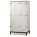 Guarda-Roupa Rústico 3 Portas e 2 Gavetas - Madeira Maciça e MDF - Branco