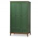 Guarda-Roupa Rústico 3 Portas e 2 Gavetas - Madeira Maciça e MDF - Verde