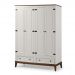 Guarda-Roupa Rústico 4 Portas e 2 Gavetas - Madeira Maciça e MDF - Branco