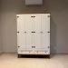 Guarda-Roupa Rústico 4 Portas e 2 Gavetas - Madeira Maciça e MDF - Branco