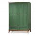 Guarda-Roupa Rústico 4 Portas e 2 Gavetas - Madeira Maciça e MDF - Verde