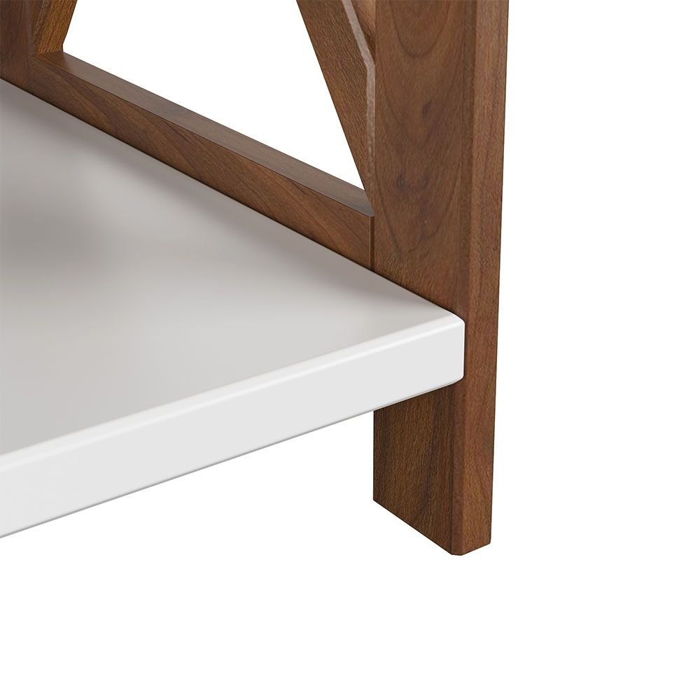 Mesa de Cabeceira Madeira Maciça - Branco